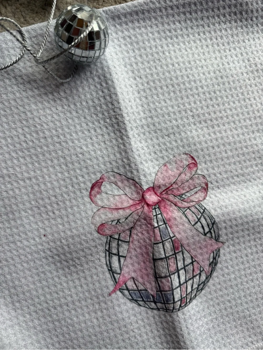 Disco Ball Waffle Knit Towels & Garland